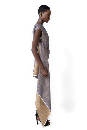 METALLIC CROP-SKIRT DRESS