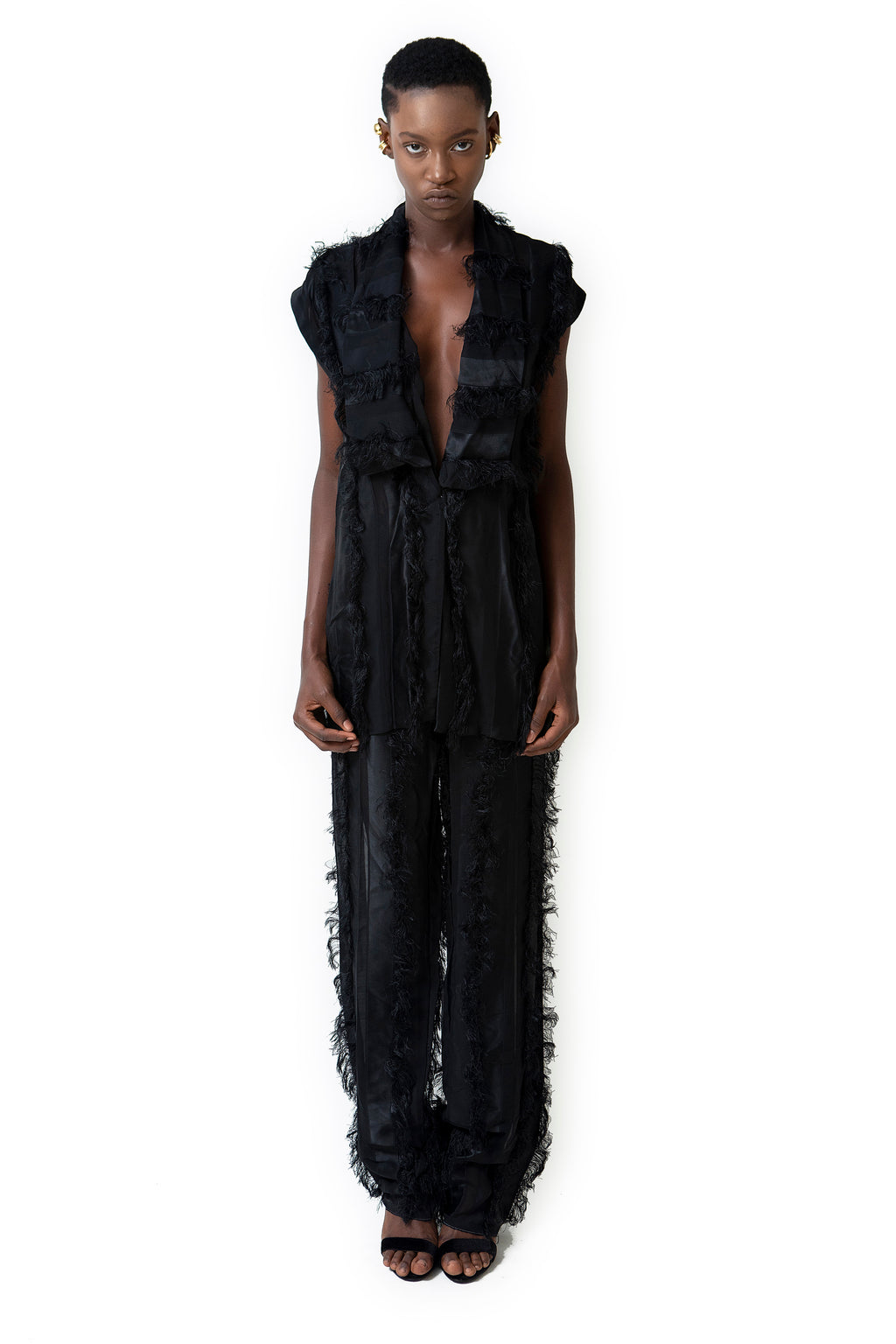 PLEATED PRINGE VEST