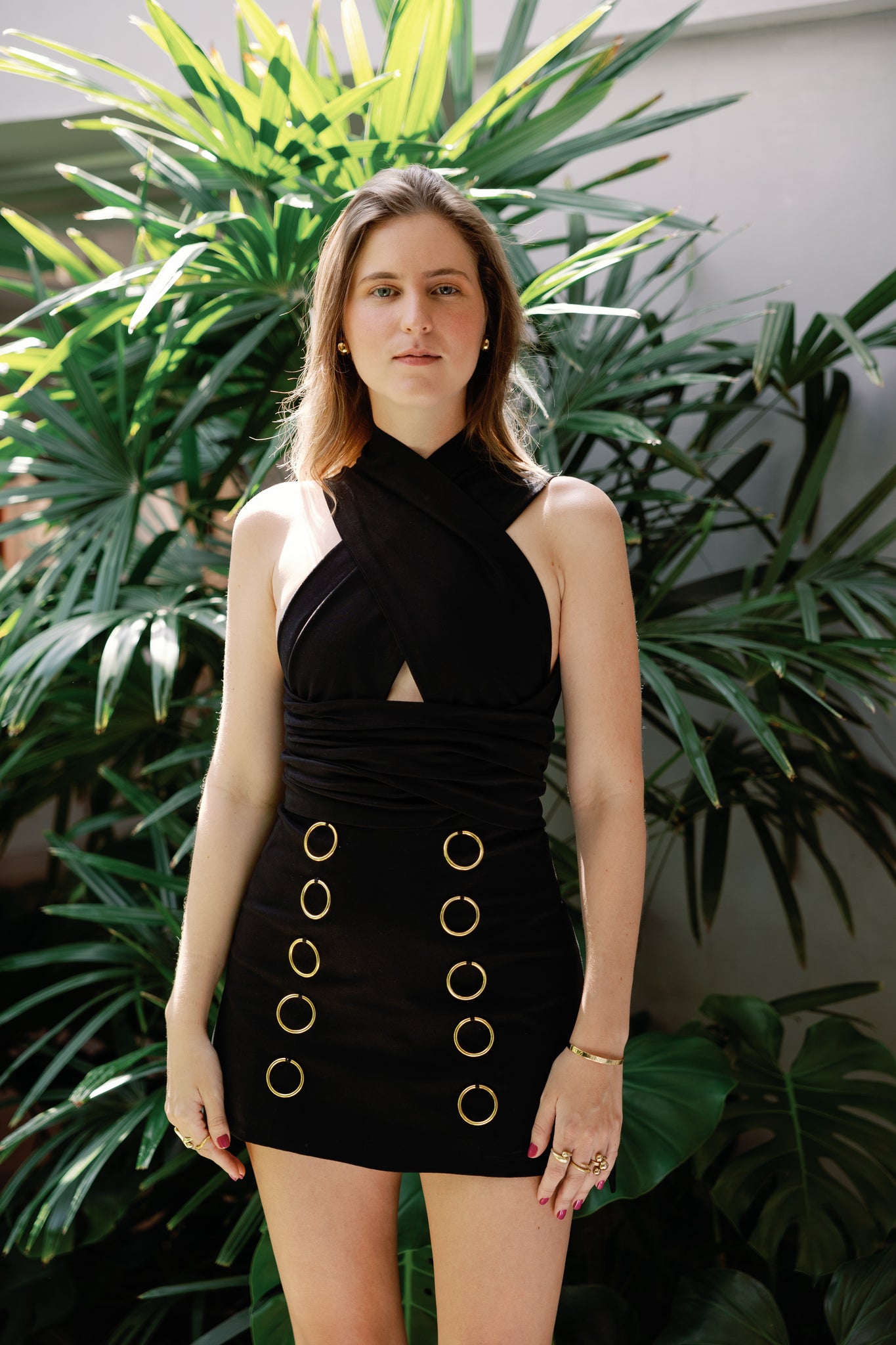 SKIRT DRESS WITH RING BLACK