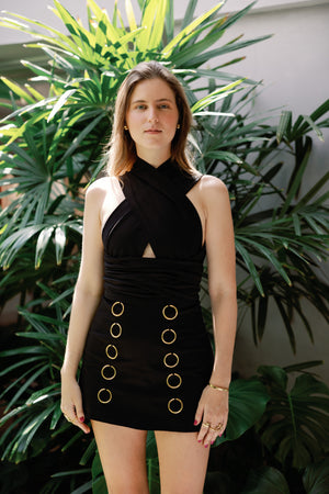 SKIRT DRESS WITH RING BLACK