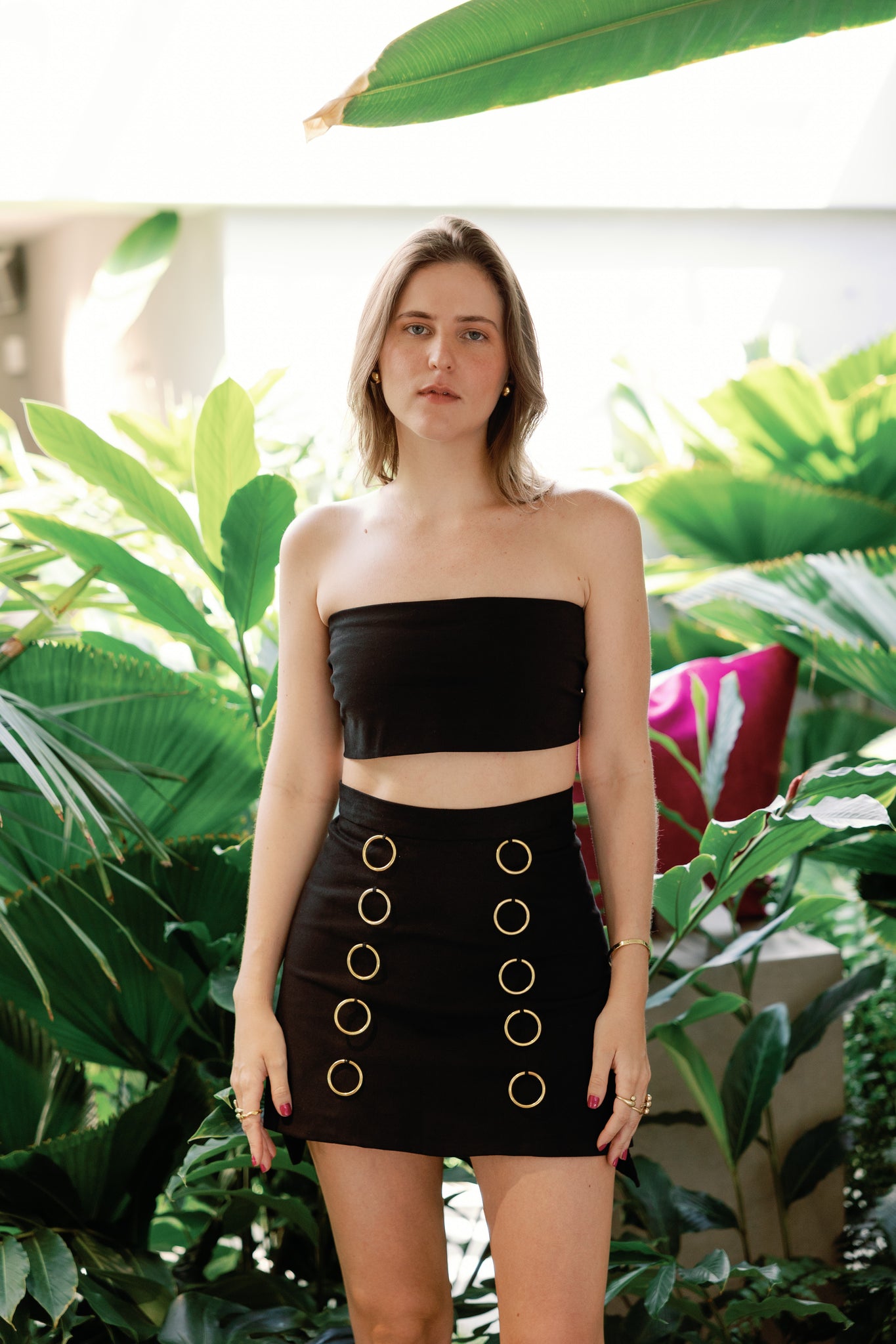 SKIRT DRESS WITH RING BLACK