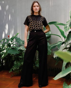 BLACK WIDE TROUSERS