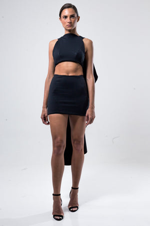 little black dress with cape