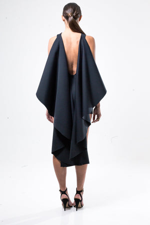 little black dress with cape