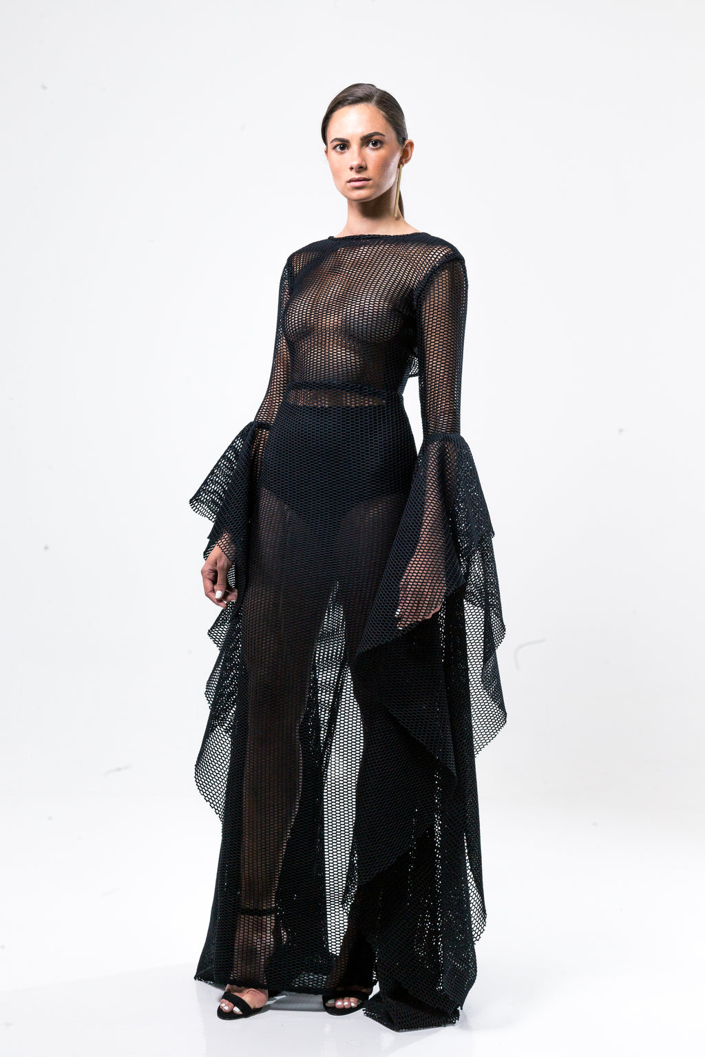 Sleeves on the floor Black Dress