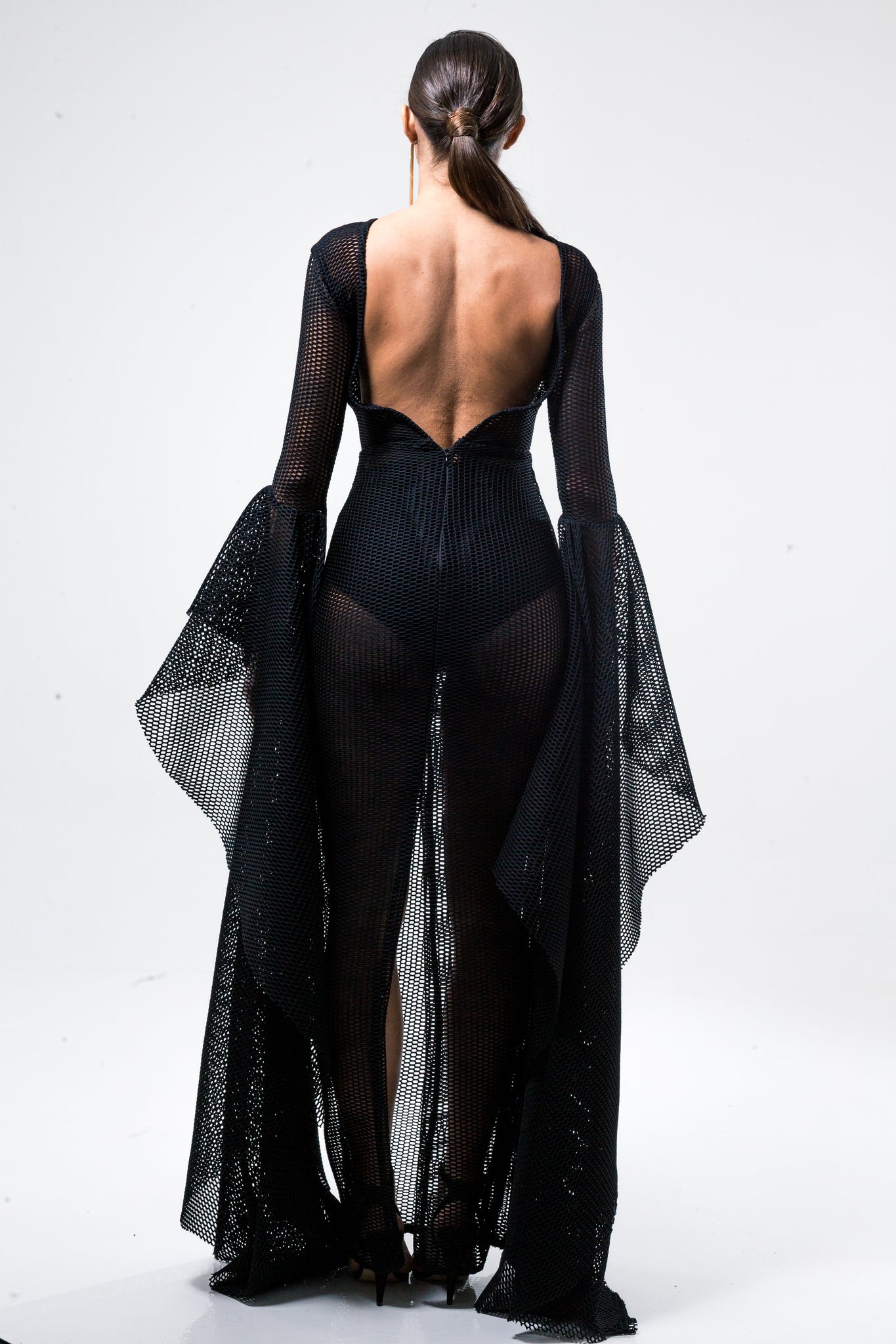 Sleeves on the floor Black Dress