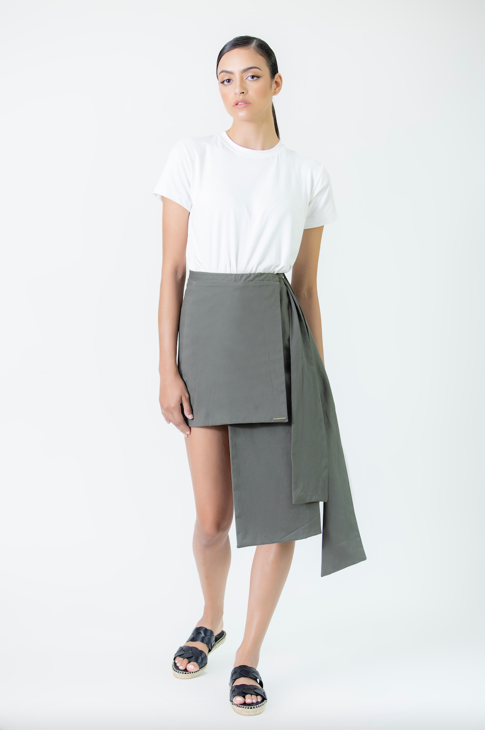 LONG SHORT SKIRT GREEN