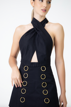 SKIRT DRESS WITH RING BLACK